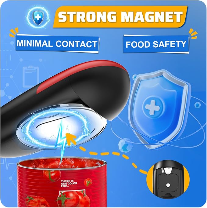 Electric Can Opener, One-Touch Automatic Can Opener Fits All Can Sizes, Hands-Free&Smooth Edge Battery operated Can Opener with Magnetic Cover Catch for Kitchen & Seniors Arthritis