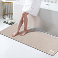 RUERYA Taupe Diatomaceous Earth Bath Mat 15.7"x47.2" Extra Long Bathtub Mat Super Absorbent Non-Slip Shower Mat Bath Stone Fast Dry Large Mat Bathroom Rugs Mats for Bathroom Floor,Tub,Shower,Sink