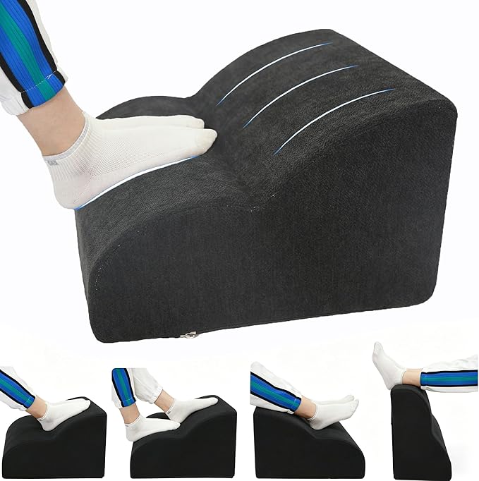 Foot Rest for Under Desk at Work.Multifunctional 3-Tier Foot Stool,with Washable Footrest.for Under Desk,Office Chair Gaming Chair & Sofa,Leg Elevation Pillow,Supports Posture(A-Black)