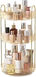 360° Rotating Makeup Organizer, Large Capacity Skincare Organizer, 3 Tier Cosmetic Skin Care Perfume Dresser Organizer, Fits Cosmetics, Perfume, Skin Care, Lipstick