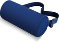 CushZone Lumbar Roll Support Pillow for Office Chair, Car, Gaming Chair, Memory Foam Back Cushion with Washable Cover for Relieving Back Pain & Improving Posture,Blue