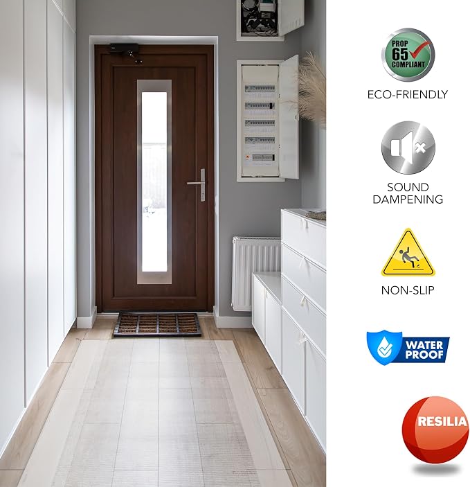 RESILIA Premium Clear Floor Protector Mat – Heavy-Duty Plastic Vinyl Covering for Hardwood, Tile, or Laminate Floors, Table, or Desk –American Modern Pattern 27" x 15" Waterproof Roll, Made in USA
