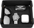 CASIRENA Faux Leather Valet Tray Organizer for Men - Catch-All Tray for Entryway Table Key, Wallet, Watch, Coin Change, Phone, Dresser EDC Dump Jewelry, Bedside Nightstand Desk-top