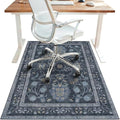 48"x72" Office Chair Mat for Hardwood Tile Floor, Under Desk Carpet Protector for Rolling Computer Chair Mat, Machine Washable Area Rug, Anti-Slip 1/5" Thick Low Pile Thin Vinyl Floor Mat, Grey Blue