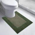 anllugs Bathroom Rugs U-Shaped 20" x 24", Non-Slip Extra Soft Absorbent Bath Rugs, Machine Washable Quick Dry Bath Mats for Toilet Base, Sage Green & Budding Green
