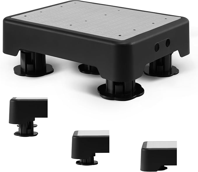 COOL-ANGLE Adjustable Step Stool for Adults & Seniors, 650LBS Heavy Duty Bed Step for High Beds, Non-Slip Wide Safety Platform, Portable Foot Stool Assist for Kitchen, Car SUV, Bathtub & Bedside, Grey