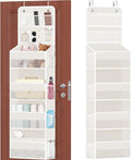SpaceHacks 6-Tier Over the Door Organizer with Mesh Pockets, Baby Nursery Storage for Closet, Bathroom and Bedroom, Adjustable Hanging Closet Organizer for Cosmetics, Books and Essentials (Beige)