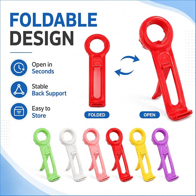 6-Pcs 3 in 1 Multi-Purpose Jar Key Lid Opener, Plastic Bottle Cap Opener, 5.83 Inch Manual Can Opener for Seniors & Arthritis