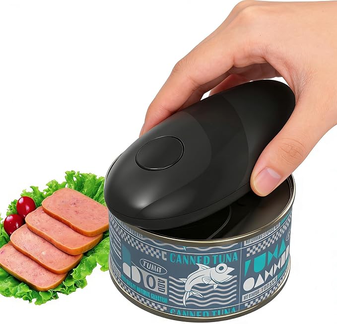 YFL Automatic Electric Can Opener: Battery Operated One Touch Hands Free Smooth Edge - Easy Open Cans, Cat & Dog Food for Seniors & Arthritis Sufferers