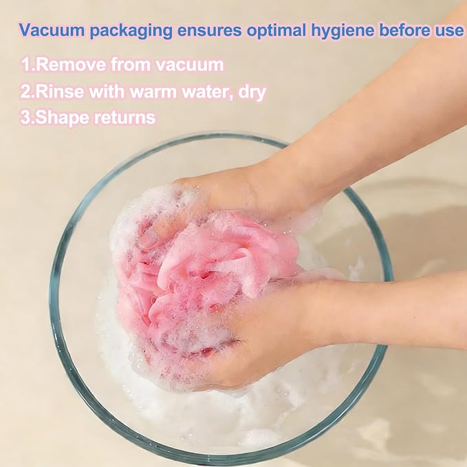 Loofah Sponge 4 Pack, 60G Soft Loofa Bath Sponges Luffa for Shower Women Men