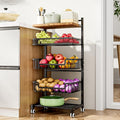 HapiRm Fruit Basket Kitchen Cart - Floor 5 Tier Adjustable Fruit and Vegetable Storage Rack, Large Capacity Rolling Kitchen Carts on Wheels for Pantry Snack Potato and Onion Storage