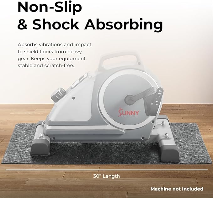 Sunny Health & Fitness Equipment Mat – Multiple Size Options – Non-Slip Floor Protection Pad for Treadmill, Bike, Elliptical, Yoga or Standing Desk and other Exercise Equipment