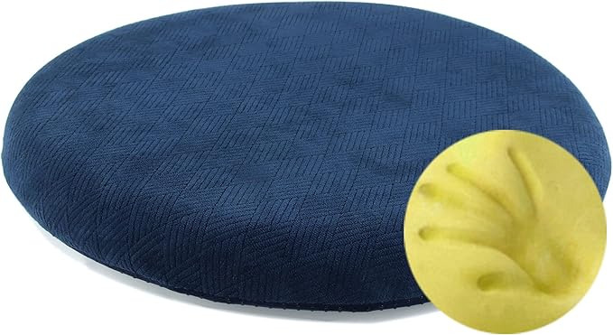 Sigmat Memory Foam Seat Cushion Anti-Slip Soft Round Stool Cushion Chair Pad 13 Inch Navy