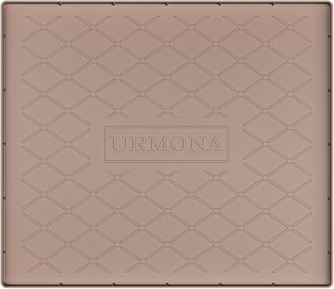 URMONA 22" x 22" Waterproof Silicone Mat in Multiple Sizes & Colors, Under Sink Mat for Kitchen & Bathroom, Pet Food Pad for Dogs & Cats, Kitchen Cabinet Liner, Multi-Purpose for Storage(Khaki)