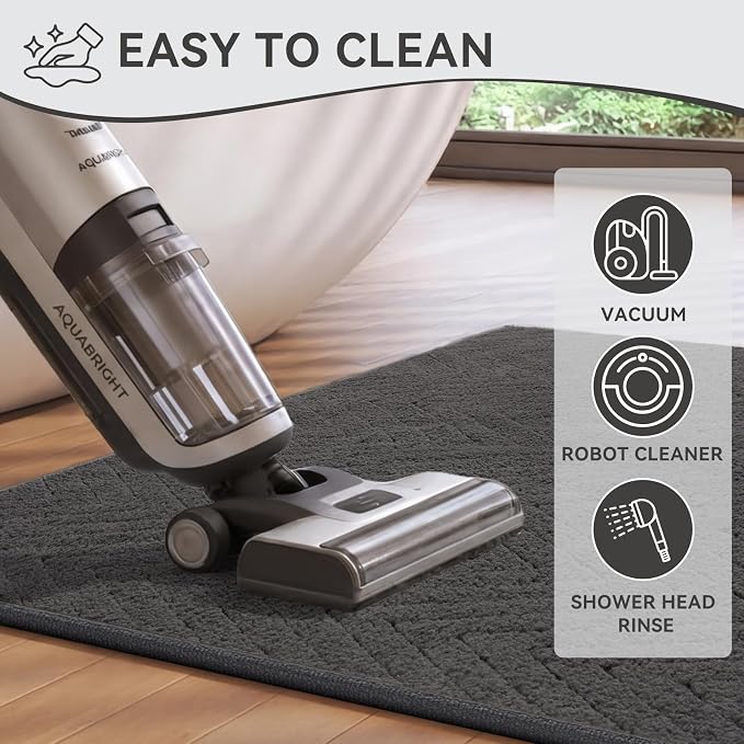 Bathroom Rugs Mat Quick Dry Absorbent Non Slip Bath Mat Bath Mats for Bathtub Mat Bathroom Carpet Fit Under Door Washable Floor Bath Rug Grey 20x32