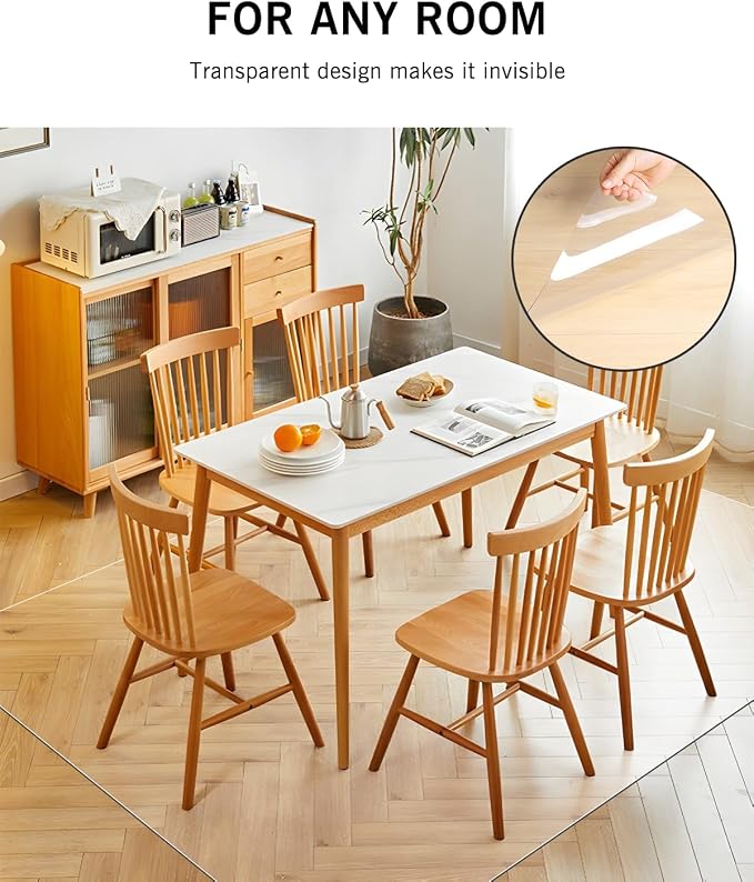 Area Mat for Floor, 8'×10' Transparent PVC Area Rug for Home, Waterproof Durable Hard Floor Protector for Dining Room, Large Anti-Scratch Floor Mats for Bedroom, Living Room