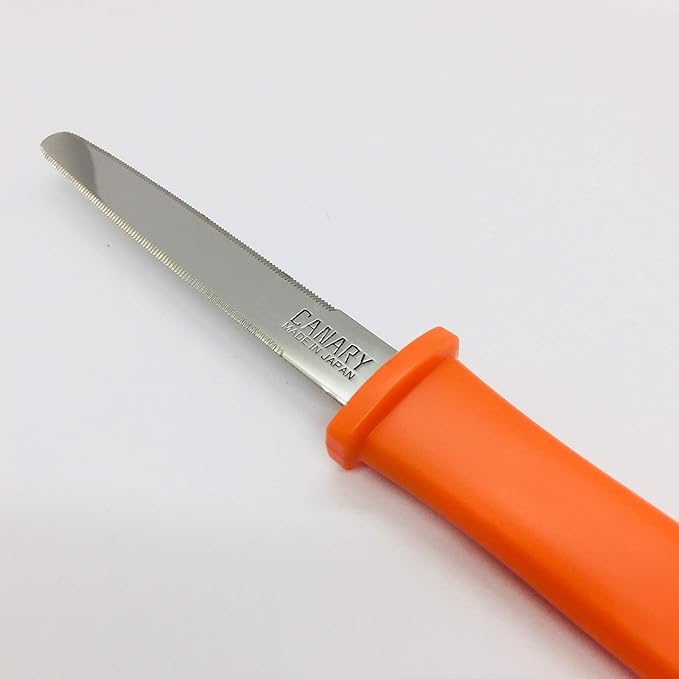 CANARY Cardboard Cutter with Blade Cover - 7.5" Box Cutter Utility Knife for Breaking Down Boxes & Opening Packages - Made in Japan, Orange