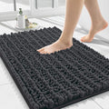 Smiry Bathroom Rugs Mat 24x16, Extra Soft Absorbent Chenille Bath Rugs, Non Slip Rubber Backing Machine Washable Quick Dry Bath Mats for Bathroom Floor, Tub, Shower, Home Decor Accessories, Dark Grey