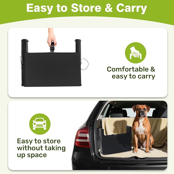 Foldable Dog Car Steps - Upgraded Non-Slip Pet Stairs for Large Dogs, Portable Metal Frame Dog Ramps for High SUV, Truck and Cars, Lightweight Pet Ladder with High Load-Bearing Capacity (6 Steps)