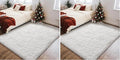 Ophanie White Rugs for Bedroom Fluffy, 4x6 Nursery Soft Fuzzy Shag Plush Shaggy Bedside Area Rug, Living Room Carpet for Girls Kids Baby Teen Dorm Home Decor Aesthetic (Pack of 2)