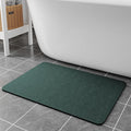Bath Mat Rugs 24x17 - Diatomaceous Earth Bath Mat Quick Dry Absorbing Bathroom Rugs Rubber Non Slip Thin Bathroom Mat Fit Under Door, Dark Green