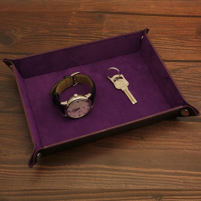 Valet Organizer - Catchall Tray for Jewelry, Wallets, Watches, Keys, Coins, Phones, Glasses - Perfect for Nightstand, Desk, Entryway