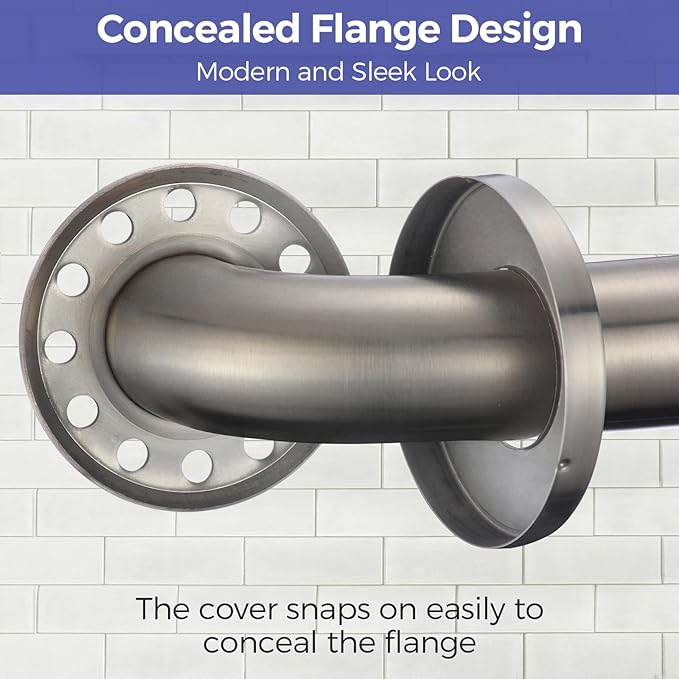 Stardrix 54-Inch ADA Compliant Grab Bar, 1.5" Diameter, Concealed Mounting Flanges, Handicap Friendly, Commercial & Residential Bathrooms, Brushed Stainless Steel