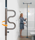 Stander Wonder Pole Plus with Rotating Double Grab Bar, Tension Mounted Security Pole for Seniors & Elderly Adults, No-Drill Floor to Ceiling Transfer Pole for Home & Bath Safety, Bronze