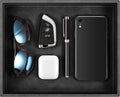 SITHON Valet Tray Desk Organizer, PU Leather Catchall Bedside Vanity Tray Nightstand Caddy Coin Box Key Jewelry Storage Organizer, Graduation, Black