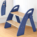 Step Stool for Toddlers, Foldable Wooden 2 Step Stool, Toddler Step Stool for Bathroom Sink & Potty Training, Kitchen Helper with Handles and Non-Slip Pads