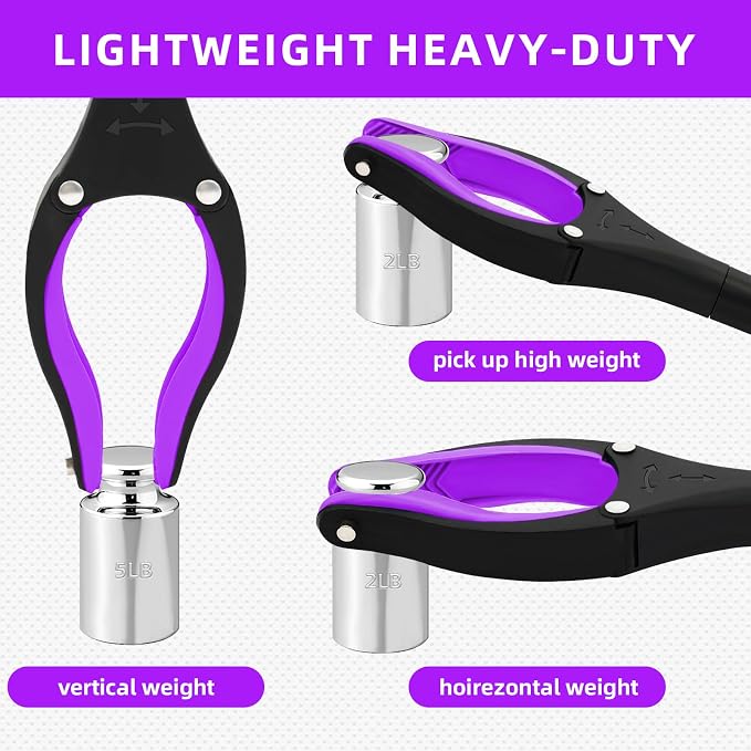2-Pack 32" Grabber Reacher Tool, Foldable Reacher Grabber Pickup Tool with 360° Rotating Jaw & Magnetic Tip, GarbageTrash Picker Upper Grabber,Lightweight Grabbers for Seniors/Elderly(Purple)