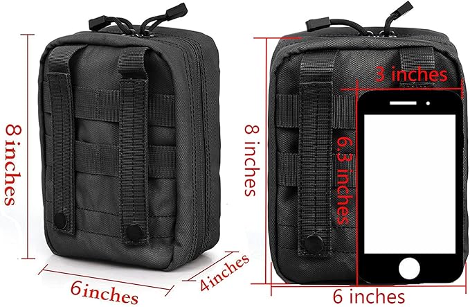 GHFY First Aid Pouch EMT IFAK Medical Pouchs, Tactical MOLLE Utility Empty Pouch (Black)