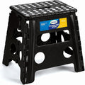 Korpai Folding Step Stool 13 inch,Stepping Stool for Adults and Kids Holds Up to 300 lbs,Non-Slip Kitchen Step Stool with Handle,Plastic Collapsible Stool for Bathroom,Kitchen ect,Black,1PC