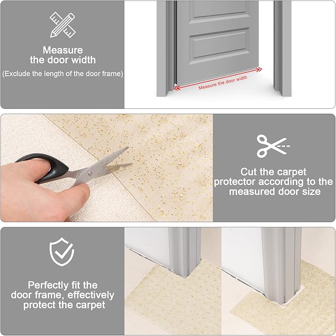 Uross Carpet Protector for pets - Cat Carpet Protector for Doorway, Anti Scratch Under Door Cat Scratch Protector Mat, Easy to Cut Plastic Carpet Scratch Stopper, Cat Scratch Guard Carpet 3.6FT-Golden