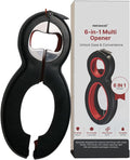 Performore 6 in One Opener - Multi Opener Kitchen Tool - Compact Jar Opener - Bottle and Jar Openers for Seniors - Grip to Open Jars and Bottles