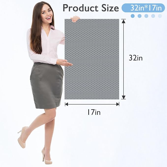 Extra Large Non-Slip Shower Mat, Fast-Dry PVC Bath Stall & Tub Mat, Drain-Hole Design,for Shower Stall Tub for Elderly/Kids，Non Slip Bathroom Safety Accessory，Gray 32"x17"