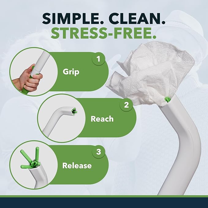 FreedomWand Multipurpose Toilet Aids - 20" Inch Wiping Aid Toileting for Women & Men, Butt Wiper Tool, Toilet Assist Device and Paper Extender, Ideal for Elderly, Disabled and Post Surgery Use