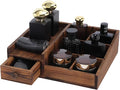 Organizer for Men,Bathroom Countertop Organizers,Perfume Organizer,Cologne Organizers,Bathroom Storage,Perfume Stand,Dresser Organizer,Gifts for Men,Dad Gifts,Adjustable Partition(Bourbon Brown)