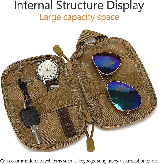 Tactical Molle Pouch – Compact EDC Utility Gear Pouch, Water-Resistant & Abrasion-Resistant 800D Nylon Belt Bag, Military Carry Accessory for Phone, Tools, and Essentials