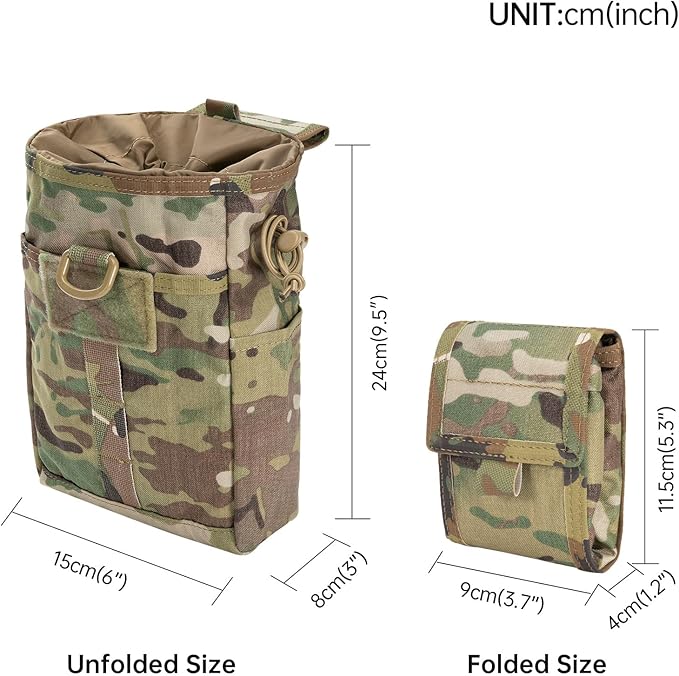 EXCELLENT ELITE SPANKER Molle Dump Pouch Drawstring Magazine Utility Pouch Folding Dump Pouch Waist Bag