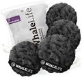Loofah Sponge Bath Sponge for Women Men 4 Pack (Black Rough Surface)