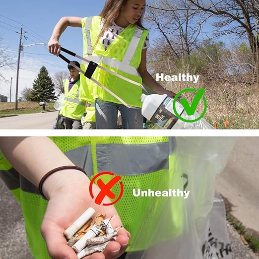 Long Trash & Garbage Picker Grabber Tool,Lightweight Aluminium & Rustproof,Litter Pick Up Stick,Trash Tong, Reaching Assist Tool, Garden Nabber Plogging