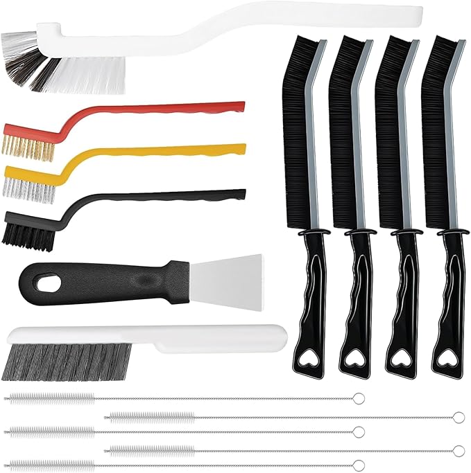15pcs Crevice Cleaning Brush, Hard Bristle Scrub Brushes Tools, Multifunctional Grout Brush for Home, Bathroom, Ktichen, Window and Corners