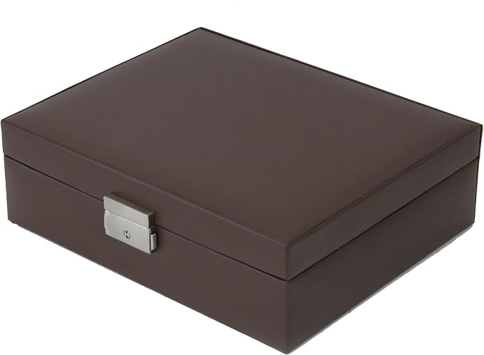 Tech Swiss Valet for Watches Jewelry Cuff links Leather Compact (Brown)