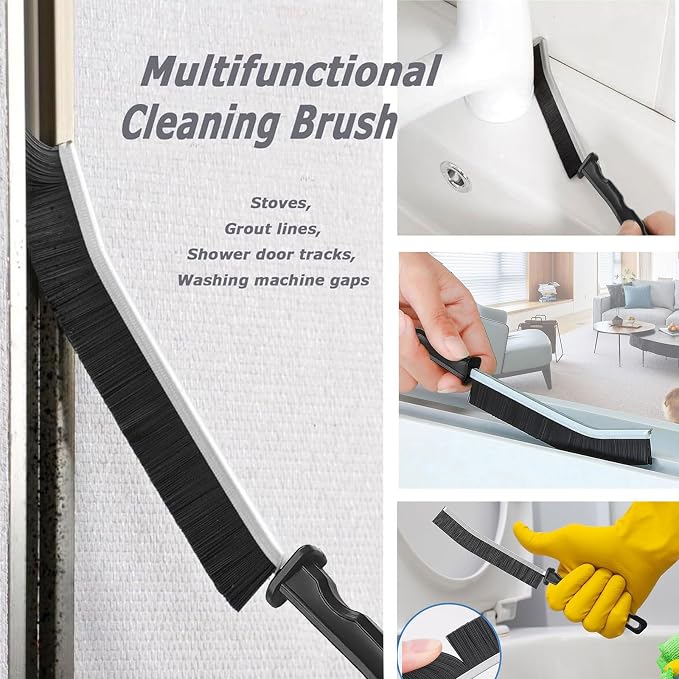 Crevice Cleaning Brush,6Pack Small Cleaning Brushes Grout Cleaner Brush Toilet Brush Scrub Brush for Shower Tile Skinny Gap Cleaning Tools for Household Use Bathroom (black-6pcs)