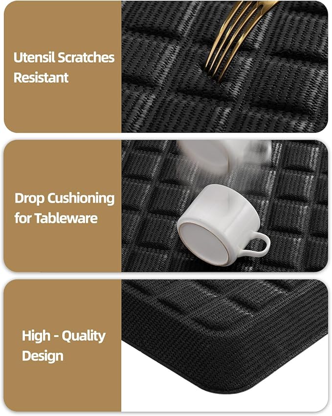 Color&Geometry 0.9 Inch Extra Thick Anti Fatigue Kitchen Floor Mat, High-Density Supportive Foam Standing Desk Mat, Waterproof Non-Slip Comfort for Sink, Office, Laundry, 20"x39", Black