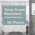 AmazerBath Clear Shower Curtain, 72x72 Plastic Shower Curtain, PEVA Waterproof Shower Curtain, Medium Weight Shower Curtains for Bathroom with 3 Weighted Magnets and 12 Rustproof Grommet Holes