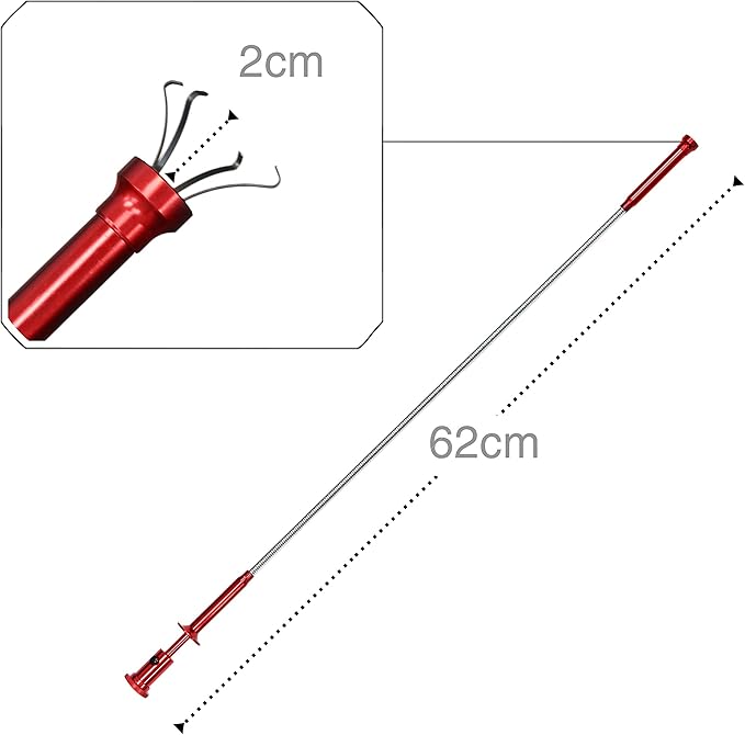 VViViD Stainless Steel Flexible 2 Feet (24 inch) Magnetic Pick-Up Claw Grabber Tool W/LED Light