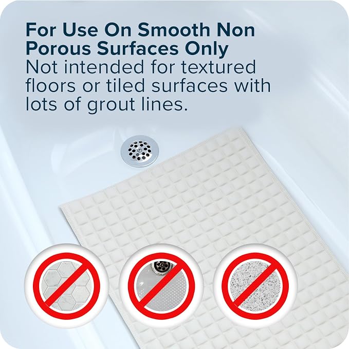 SlipX Solutions Pillow Top Cushioned Bath Mat, Non Slip Comfort Underfoot, 700 Air-Filled Pillows, Soft Shower Mat, Strong Suction Cups, Cream, 27" x 15.5"