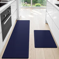 StepLively Kitchen Mat, 2 PCS Kitchen Rugs, Cushioned Kitchen Mats for Floor, Anti Fatigue Kitchen Rug Set, Non-Skid Standing Mat for Kitchen, Office, Sink, 17.3"x30"+17.3"x70", Blue